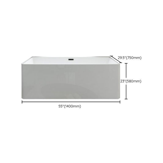 Rectangular Freestanding Back to Wall Bathtub Modern Acrylic-Fiberglass Bath Tub Clearhalo 'Bathroom Remodel & Bathroom Fixtures' 'Bathtubs' 'Home Improvement' 'home_improvement' 'home_improvement_bathtubs' 'Showers & Bathtubs' 1200x1200_beafd3ac-766c-49a4-9313-2720260ee2ee