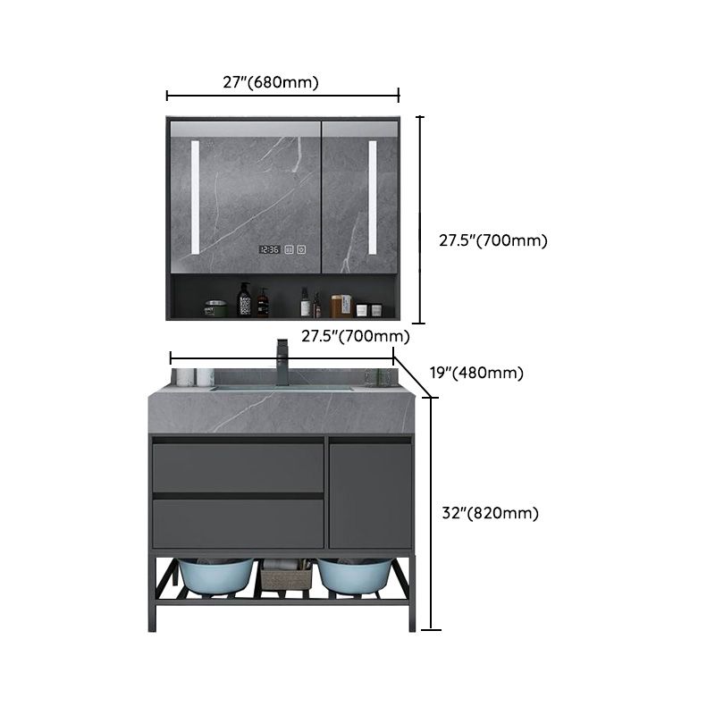 Modern Bathroom Vanity Set Granite Top Standalone Cabinet or Shelving Included Clearhalo 'Bathroom Remodel & Bathroom Fixtures' 'Bathroom Vanities' 'bathroom_vanities' 'Home Improvement' 'home_improvement' 'home_improvement_bathroom_vanities' 1200x1200_bebaf70a-9b1a-436e-9b19-95e5da369fbf