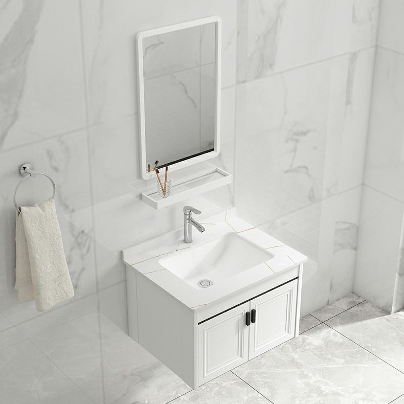 White Modern Single-Sink Wall Mount Open Console with Sink Set Clearhalo 'Bathroom Remodel & Bathroom Fixtures' 'Bathroom Vanities' 'bathroom_vanities' 'Home Improvement' 'home_improvement' 'home_improvement_bathroom_vanities' 1200x1200_bed88ab1-64f4-4de7-afd1-0ab85a20b4b9