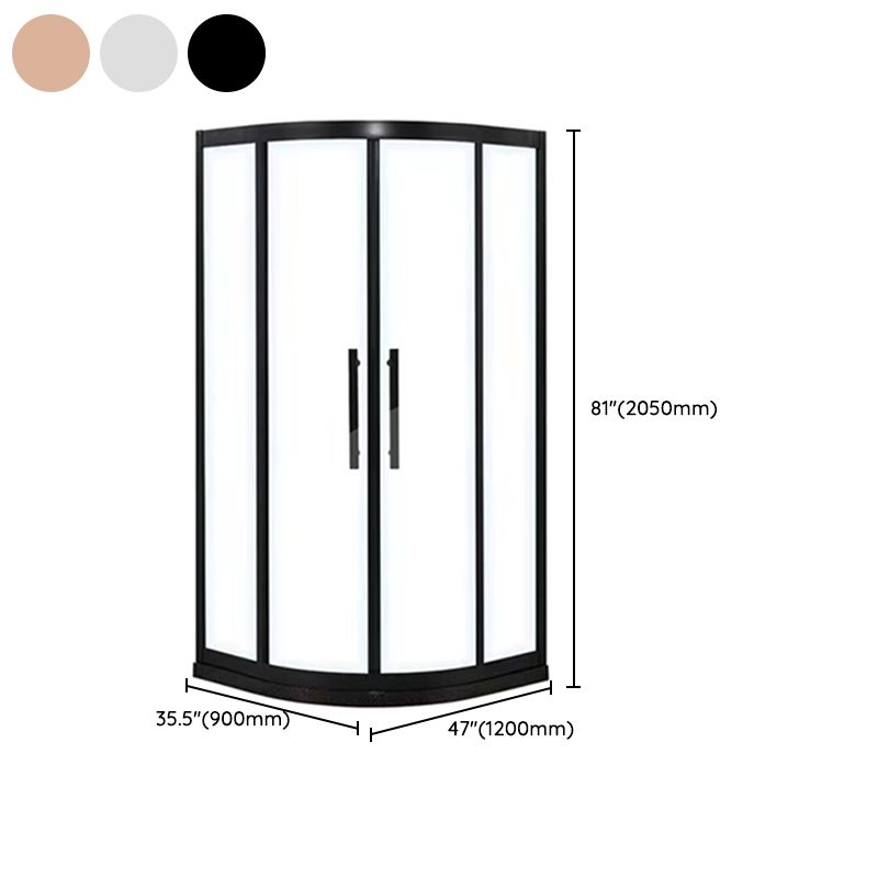 Stainless Steel Shower Enclosure Neo-Round Shower Enclosure on Corner Clearhalo 'Bathroom Remodel & Bathroom Fixtures' 'Home Improvement' 'home_improvement' 'home_improvement_shower_stalls_enclosures' 'Shower Stalls & Enclosures' 'shower_stalls_enclosures' 'Showers & Bathtubs' 1200x1200_bf39e51e-cf67-45b5-b7f9-91baca0532ae