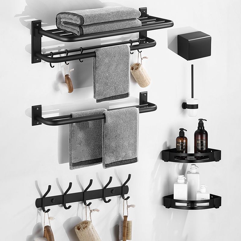 Matte Black Bathroom Hardware Set Modern Bathroom Accessory as Individual or as A Set Clearhalo 'Bathroom Hardware Sets' 'Bathroom Hardware' 'Bathroom Remodel & Bathroom Fixtures' 'bathroom_hardware_sets' 'Home Improvement' 'home_improvement' 'home_improvement_bathroom_hardware_sets' 1200x1200_bf711efc-b5fd-46a6-a512-c8ee3948a05f