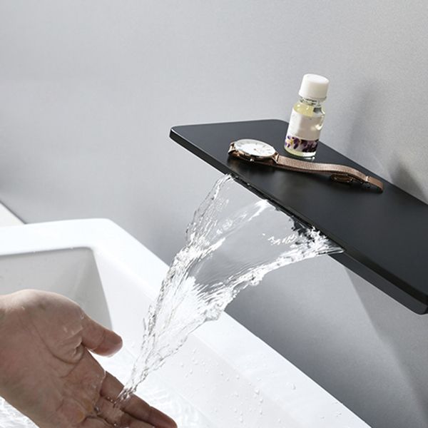 Waterfall Tub Faucet Trim Wall Mounted Low Arc Bath Faucet Trim Clearhalo 'Bathroom Remodel & Bathroom Fixtures' 'Bathtub Faucets' 'bathtub_faucets' 'Home Improvement' 'home_improvement' 'home_improvement_bathtub_faucets' 1200x1200_bf7d575d-8f3a-4410-b9fa-ed258bb0e947