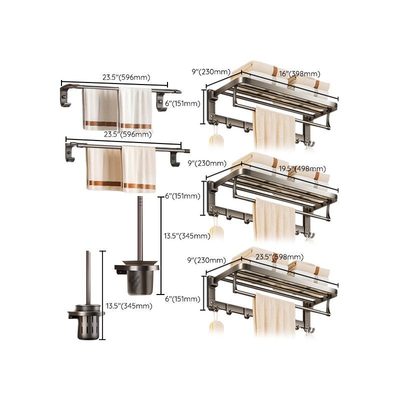 Modern Bathroom Accessory Set Matte Gray Bathroom Accessory Kit Clearhalo 'Bathroom Hardware Sets' 'Bathroom Hardware' 'Bathroom Remodel & Bathroom Fixtures' 'bathroom_hardware_sets' 'Home Improvement' 'home_improvement' 'home_improvement_bathroom_hardware_sets' 1200x1200_bf9ac8de-8728-412f-840d-5278035f0628