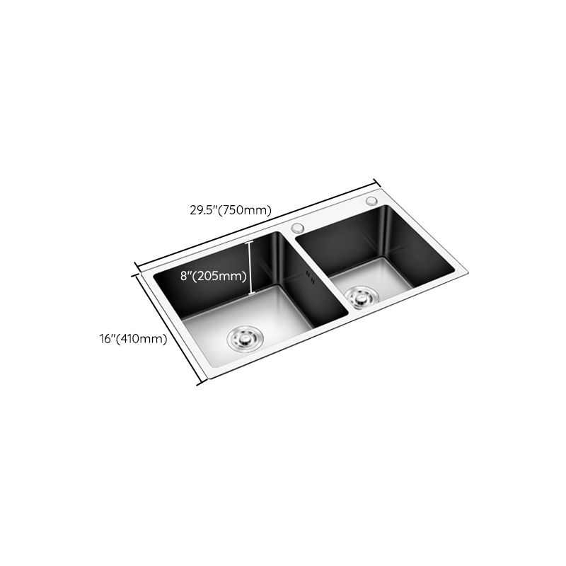 Modern Style Kitchen Sink Stainless Steel Drop-In Kitchen Double Sink Clearhalo 'Home Improvement' 'home_improvement' 'home_improvement_kitchen_sinks' 'Kitchen Remodel & Kitchen Fixtures' 'Kitchen Sinks & Faucet Components' 'Kitchen Sinks' 'kitchen_sinks' 1200x1200_bfa64a14-1ddd-4cba-ba31-3f3ab55e4e66