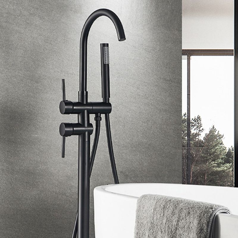 Modern Freestanding Tub Faucet Floor Mounted Lever Freestanding Tub Filler Trim Clearhalo 'Bathroom Remodel & Bathroom Fixtures' 'Bathtub Faucets' 'bathtub_faucets' 'Home Improvement' 'home_improvement' 'home_improvement_bathtub_faucets' 1200x1200_bfa6779c-10bc-4487-8328-752142e97f7e