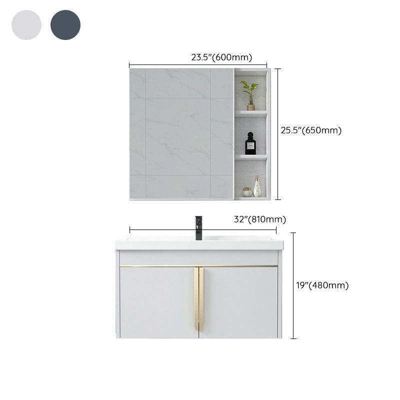 Contemporary Wall Mount Bath Vanity Mirror Cabinet Vanity Cabinet with Storage Shelving Clearhalo 'Bathroom Remodel & Bathroom Fixtures' 'Bathroom Vanities' 'bathroom_vanities' 'Home Improvement' 'home_improvement' 'home_improvement_bathroom_vanities' 1200x1200_bfacceee-3d53-4646-8b41-781aaefc2c8f