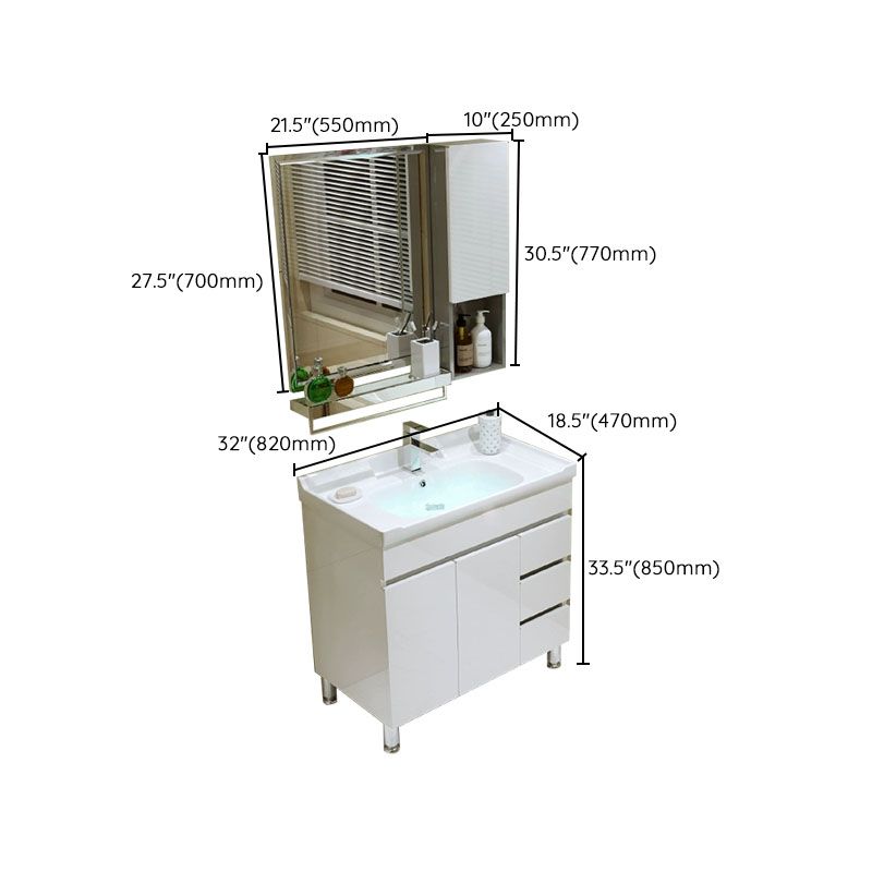 Freestanding Modern Sink Included Bath Vanity with Mirror for Bathroom Clearhalo 'Bathroom Remodel & Bathroom Fixtures' 'Bathroom Vanities' 'bathroom_vanities' 'Home Improvement' 'home_improvement' 'home_improvement_bathroom_vanities' 1200x1200_bfd8bc60-0a52-45a8-9346-c038e62f00ba