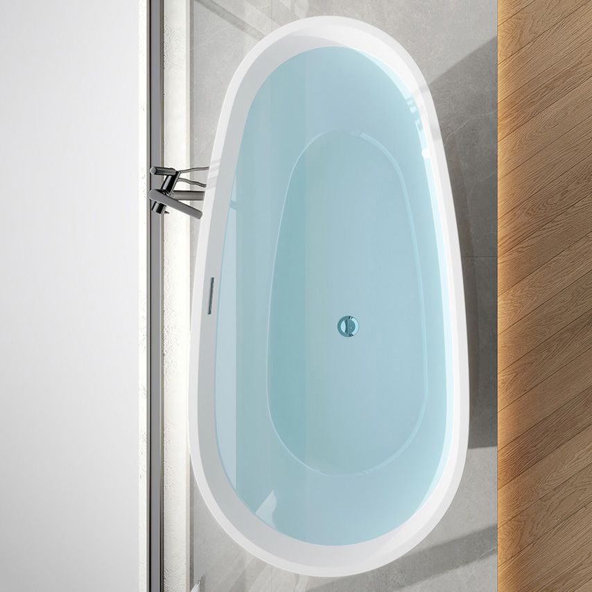 Modern Back to Wall Bath Freestanding Acrylic Soaking Bathtub Clearhalo 'Bathroom Remodel & Bathroom Fixtures' 'Bathtubs' 'Home Improvement' 'home_improvement' 'home_improvement_bathtubs' 'Showers & Bathtubs' 1200x1200_bfdf884d-2736-4683-9082-24d7a48001ea