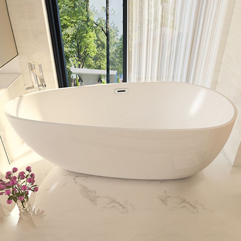 Matte Finish Oval Bathtub with Drain and Overflow Trim Acrylic Soaking Freestanding Tub Clearhalo 'Bathroom Remodel & Bathroom Fixtures' 'Bathtubs' 'Home Improvement' 'home_improvement' 'home_improvement_bathtubs' 'Showers & Bathtubs' 1200x1200_bff60430-f287-48c3-92fe-dd1efae600be