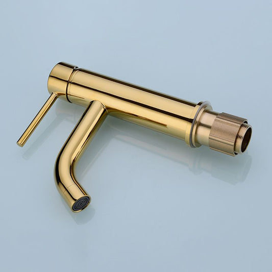 Modern 1-Handle Bathroom Sink Faucet Brushed Gold Vessel Sink Faucet Brass Clearhalo 'Bathroom Remodel & Bathroom Fixtures' 'Bathroom Sink Faucets' 'Bathroom Sinks & Faucet Components' 'bathroom_sink_faucets' 'Home Improvement' 'home_improvement' 'home_improvement_bathroom_sink_faucets' 1200x1200_c036659a-c4f1-46c5-9412-5c43418cc94e