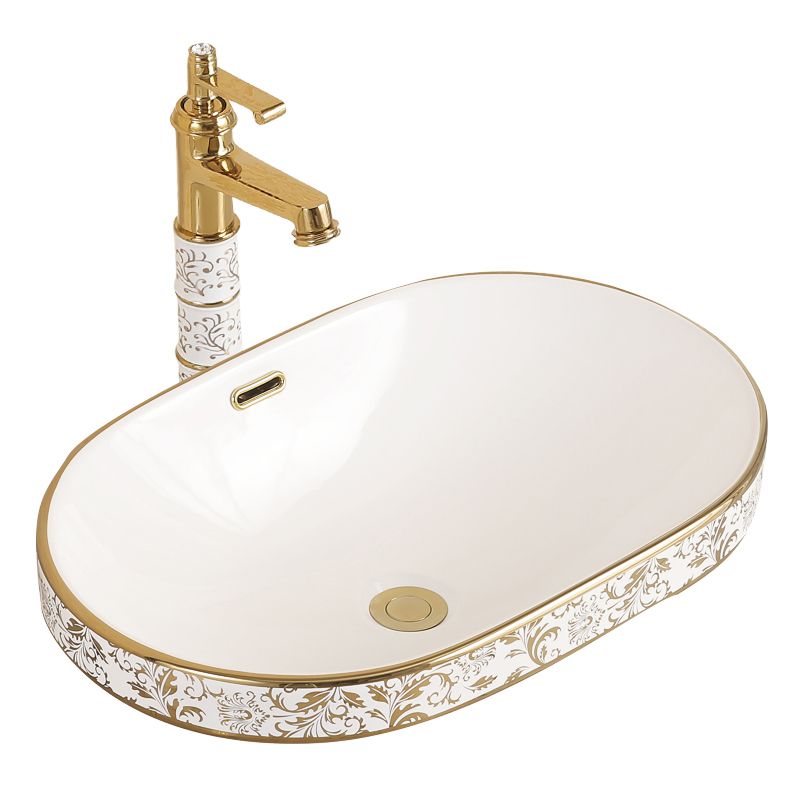 Traditional Bathroom Sink Porcelain Oval-Shape Vessel Bathroom Sink with Pop-Up Drain Clearhalo 'Bathroom Remodel & Bathroom Fixtures' 'Bathroom Sinks & Faucet Components' 'Bathroom Sinks' 'bathroom_sink' 'Home Improvement' 'home_improvement' 'home_improvement_bathroom_sink' 1200x1200_c03fd085-3caa-4521-b206-10efe71bbf06