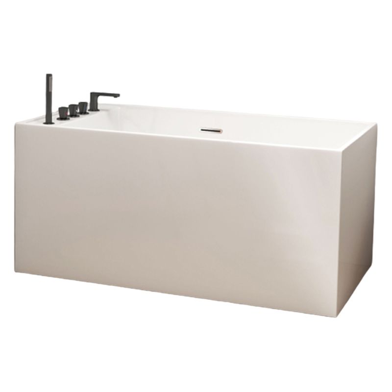 Rectangle Soaking Bathtub Freestanding Acrylic Bathtub with Faucet Clearhalo 'Bathroom Remodel & Bathroom Fixtures' 'Bathtubs' 'Home Improvement' 'home_improvement' 'home_improvement_bathtubs' 'Showers & Bathtubs' 1200x1200_c04c8824-269f-4f8b-bb33-f9d204b9e0d4