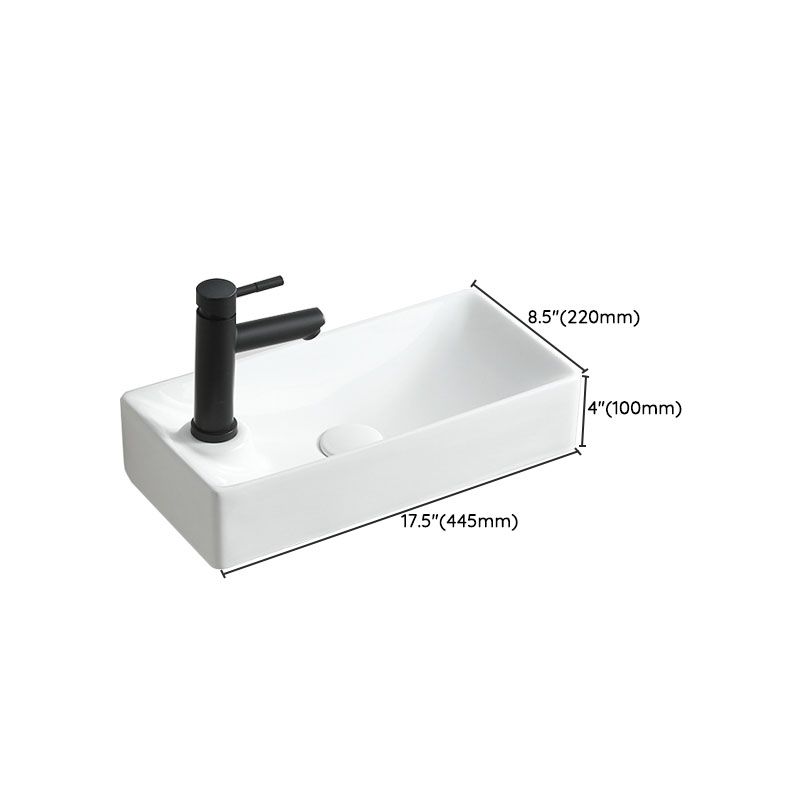 Modern Vessel Sink Rectangular Porcelain Wall Mount Bathroom Sink(Not Included Faucet) Clearhalo 'Bathroom Remodel & Bathroom Fixtures' 'Bathroom Sinks & Faucet Components' 'Bathroom Sinks' 'bathroom_sink' 'Home Improvement' 'home_improvement' 'home_improvement_bathroom_sink' 1200x1200_c06017b7-a35c-486b-98f2-f32cbb168609