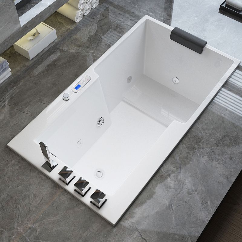 Modern Rectangle Acrylic Embedded Bathtub with Drain Bath Tub and Massage Device Clearhalo 'Bathroom Remodel & Bathroom Fixtures' 'Bathtubs' 'Home Improvement' 'home_improvement' 'home_improvement_bathtubs' 'Showers & Bathtubs' 1200x1200_c084c80e-b73a-4282-97fe-f379e84a7406