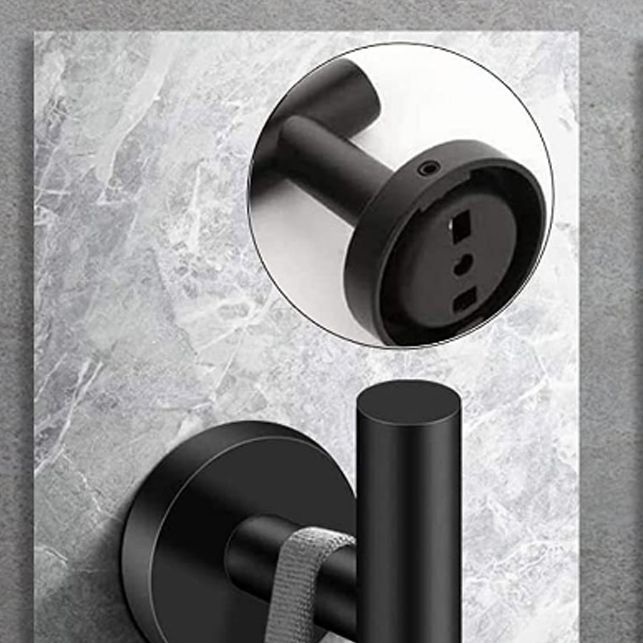 Matte Black Bathroom Hardware Set Stainless Steel Towel Bar/Paper Holder/Robe Hooks Clearhalo 'Bathroom Hardware Sets' 'Bathroom Hardware' 'Bathroom Remodel & Bathroom Fixtures' 'bathroom_hardware_sets' 'Home Improvement' 'home_improvement' 'home_improvement_bathroom_hardware_sets' 1200x1200_c0a6263c-8167-4ec6-8279-91b8a24918a6