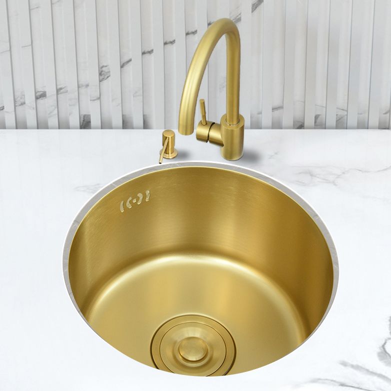 Golden Round Stainless Steel Drop-In Kitchen Sink with Drain Assembly Clearhalo 'Home Improvement' 'home_improvement' 'home_improvement_kitchen_sinks' 'Kitchen Remodel & Kitchen Fixtures' 'Kitchen Sinks & Faucet Components' 'Kitchen Sinks' 'kitchen_sinks' 1200x1200_c0af7ba1-8246-44aa-8597-060b9354f898
