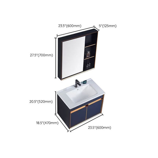 Bath Vanity Set Wall Mount Single Sink Blue Glam Metal Faucet Included Vanity Set Clearhalo 'Bathroom Remodel & Bathroom Fixtures' 'Bathroom Vanities' 'bathroom_vanities' 'Home Improvement' 'home_improvement' 'home_improvement_bathroom_vanities' 1200x1200_c0f7381d-d5a9-43c6-aed0-cb692dca8676