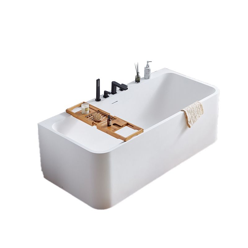 Stone Soaking Bathtub Antique Finish Rectangular Back to Wall Bathtub (Board not Included) Clearhalo 'Bathroom Remodel & Bathroom Fixtures' 'Bathtubs' 'Home Improvement' 'home_improvement' 'home_improvement_bathtubs' 'Showers & Bathtubs' 1200x1200_c1175f9c-f8e6-47fc-a409-624b4d3e4c50