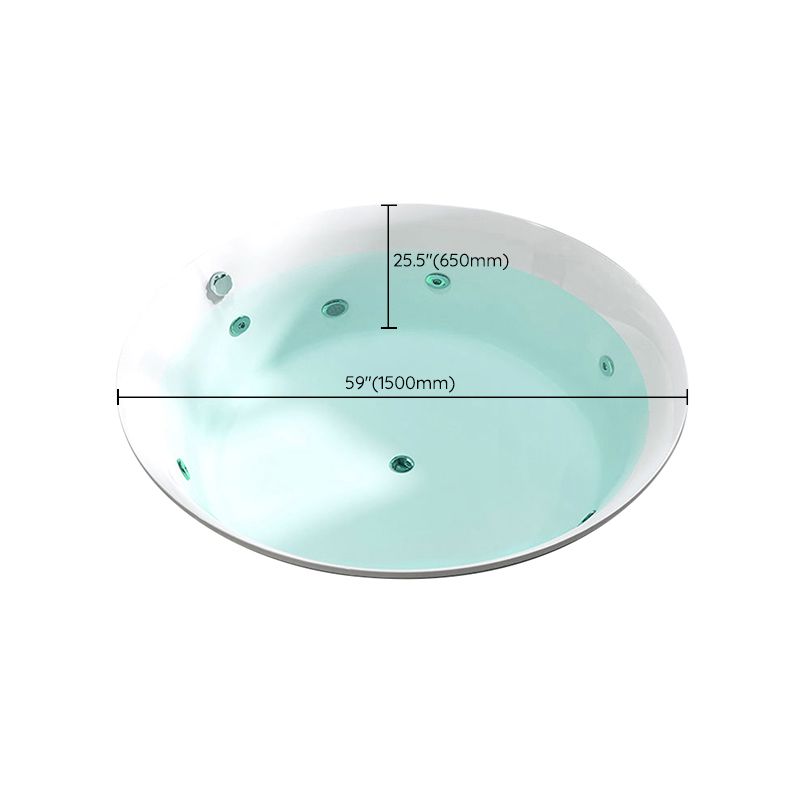 Drop-in Acrylic Round Bathtub Modern Air/ Whirlpool Bathtub in White Clearhalo 'Bathroom Remodel & Bathroom Fixtures' 'Bathtubs' 'Home Improvement' 'home_improvement' 'home_improvement_bathtubs' 'Showers & Bathtubs' 1200x1200_c12cb16e-7fa0-4ef9-81c2-350e25339b48