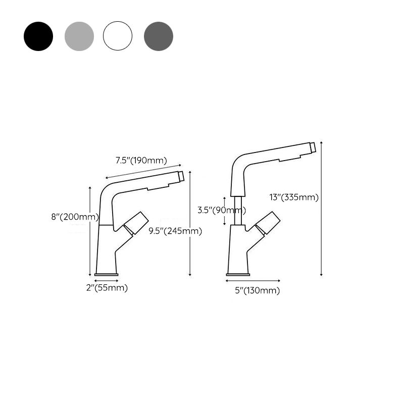 Single Handle Faucet Contemporary Style Sink Faucet for Bathroom Clearhalo 'Bathroom Remodel & Bathroom Fixtures' 'Bathroom Sink Faucets' 'Bathroom Sinks & Faucet Components' 'bathroom_sink_faucets' 'Home Improvement' 'home_improvement' 'home_improvement_bathroom_sink_faucets' 1200x1200_c1583821-012d-4da9-bf25-c2f35f739cde