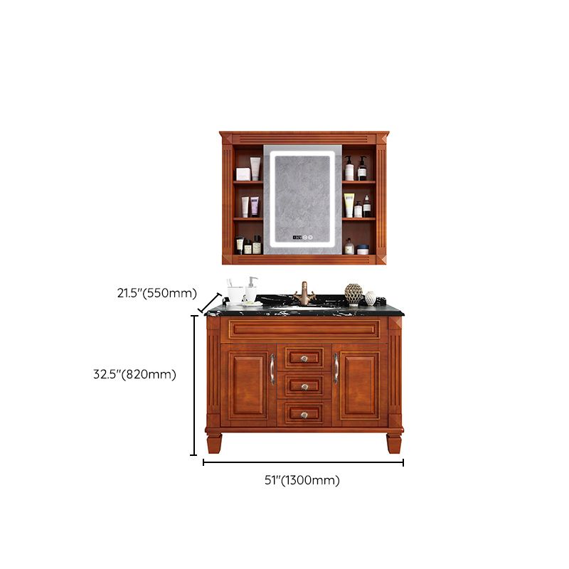 Traditional Wooden Sink Vanity Mirror Cabinet Vanity Cabinet with Storage Shelving Clearhalo 'Bathroom Remodel & Bathroom Fixtures' 'Bathroom Vanities' 'bathroom_vanities' 'Home Improvement' 'home_improvement' 'home_improvement_bathroom_vanities' 1200x1200_c159b716-ae57-4358-8d17-8b29aee9ed5d