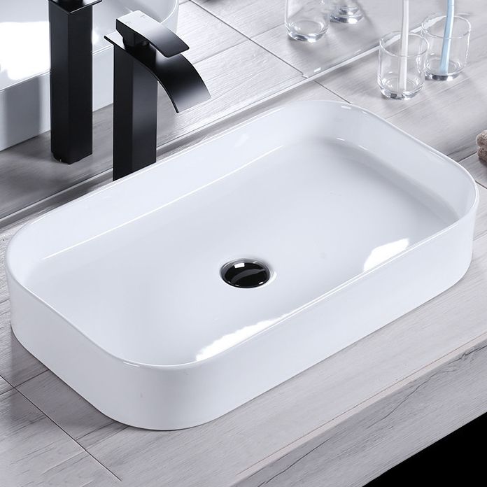 Modern Bathroom Sink Porcelain Rectangular Pop-Up Drain and Drain Assembly Basin Sink Clearhalo 'Bathroom Remodel & Bathroom Fixtures' 'Bathroom Sinks & Faucet Components' 'Bathroom Sinks' 'bathroom_sink' 'Home Improvement' 'home_improvement' 'home_improvement_bathroom_sink' 1200x1200_c17b412d-ed52-4741-9b18-0dea3a9f265b