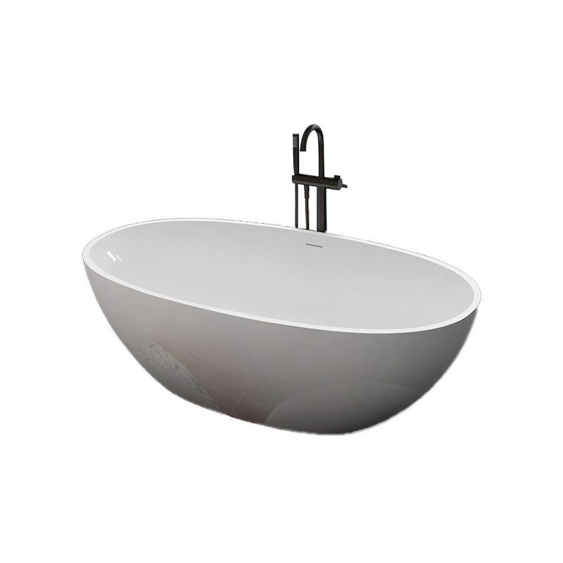 Modern Stone Ellipse Bathtub Freestand Soaking Bathtub with Drain Bath Tub Clearhalo 'Bathroom Remodel & Bathroom Fixtures' 'Bathtubs' 'Home Improvement' 'home_improvement' 'home_improvement_bathtubs' 'Showers & Bathtubs' 1200x1200_c1814045-2042-4a84-9b23-8bc6c9121a8d