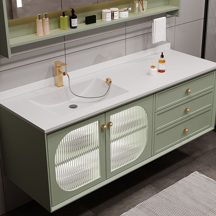 Modern Sink Vanity Solid Color Storage Shelves Wall Mount Bathroom Vanity Set Clearhalo 'Bathroom Remodel & Bathroom Fixtures' 'Bathroom Vanities' 'bathroom_vanities' 'Home Improvement' 'home_improvement' 'home_improvement_bathroom_vanities' 1200x1200_c1b1ee94-ffd7-43c9-80d2-b7d15d350472