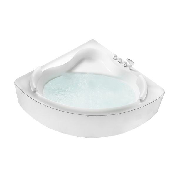 Modern Corner Bathtub Acrylic Soaking Back to Wall Center-Back Bath Clearhalo 'Bathroom Remodel & Bathroom Fixtures' 'Bathtubs' 'Home Improvement' 'home_improvement' 'home_improvement_bathtubs' 'Showers & Bathtubs' 1200x1200_c1b20b2f-56f5-4c64-8acc-742e6506cc35