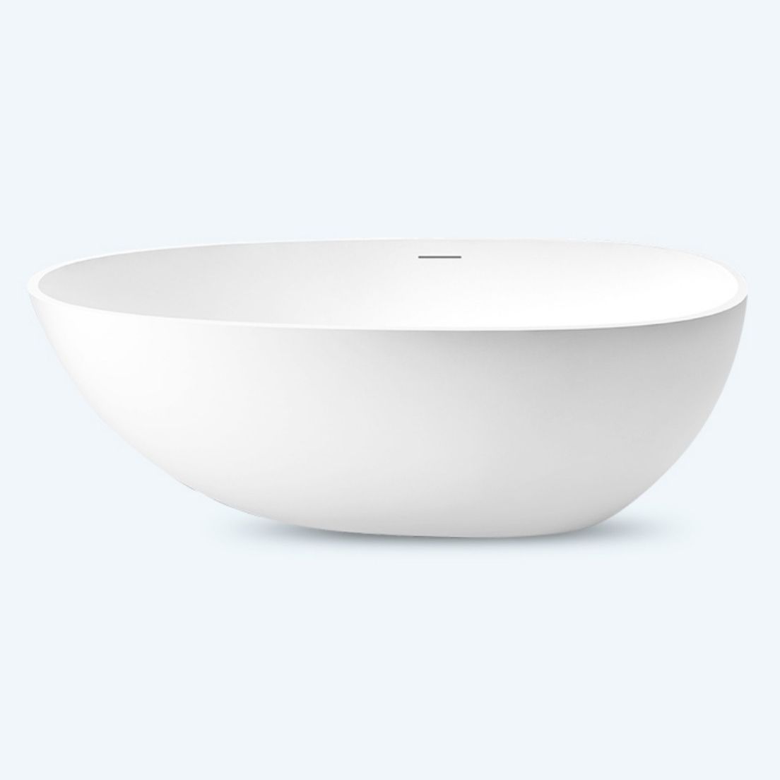 Modern Ellipse White Bathtub Stone Freestanding Soaking Bathtub with Drain Bath Tub Clearhalo 'Bathroom Remodel & Bathroom Fixtures' 'Bathtubs' 'Home Improvement' 'home_improvement' 'home_improvement_bathtubs' 'Showers & Bathtubs' 1200x1200_c1b4e440-8a0e-4a6d-9799-7a94dec575e2