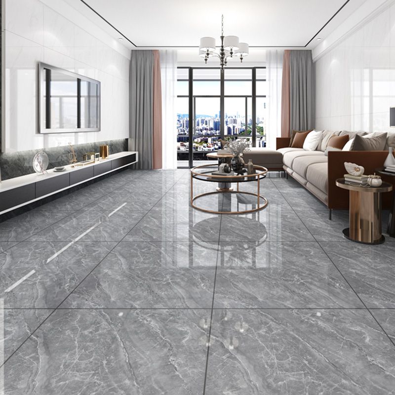 Square Ceramic Polished Straight Edge Singular Tile Marble Look Bathroom Floor Clearhalo 'Floor Tiles & Wall Tiles' 'floor_tiles_wall_tiles' 'Flooring 'Home Improvement' 'home_improvement' 'home_improvement_floor_tiles_wall_tiles' Walls and Ceiling' 1200x1200_c1ca1e77-3168-419d-bd73-d1ea0a82eec1