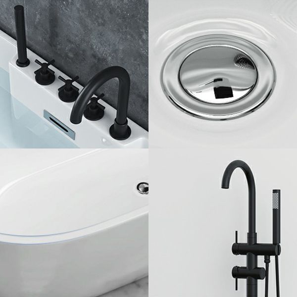 Freestanding Soaking Acrylic Bathtub Antique Finish Oval Modern Bath Tub Clearhalo 'Bathroom Remodel & Bathroom Fixtures' 'Bathtubs' 'Home Improvement' 'home_improvement' 'home_improvement_bathtubs' 'Showers & Bathtubs' 1200x1200_c1f45ffd-80eb-4cf5-bf25-7f6116acb8e2