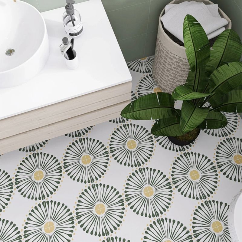 Modern Style Square Floor Tile Moroccan Print Straight Edge Waterproof Floor Tile Clearhalo 'Floor Tiles & Wall Tiles' 'floor_tiles_wall_tiles' 'Flooring 'Home Improvement' 'home_improvement' 'home_improvement_floor_tiles_wall_tiles' Walls and Ceiling' 1200x1200_c1f478f6-27b6-4b42-9ea3-cf8f4e2a88f6