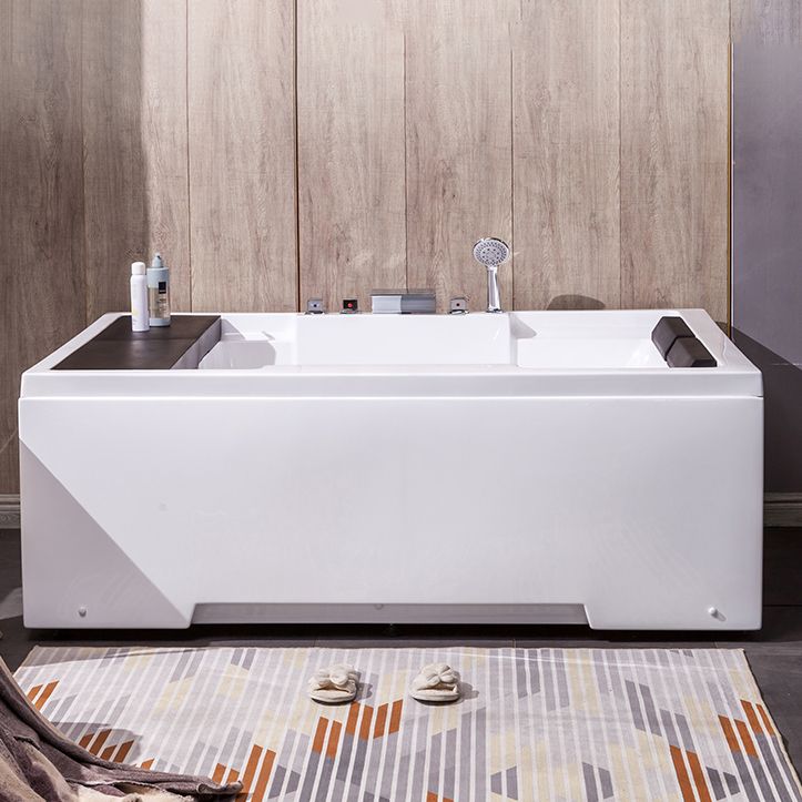 Modern Freestanding Bath Acrylic Soaking Square Back to Wall Bathtub Clearhalo 'Bathroom Remodel & Bathroom Fixtures' 'Bathtubs' 'Home Improvement' 'home_improvement' 'home_improvement_bathtubs' 'Showers & Bathtubs' 1200x1200_c20ba764-9608-4a8e-930d-2074a1a74b28