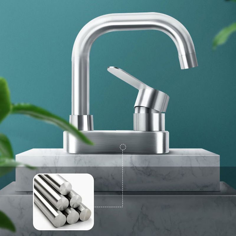 Square 1-Handle Bathroom Faucet 2 Hole Centerset Bathroom Faucet with Stainless Steel Clearhalo 'bathroom_sink_faucets' 'Conjunta de Baño y Conjunta de Grifo' 'Coronamiento de Baño y Dispositivo de Baño' 'Grifo del lavabo del baño' 'Hogar' 'home_improvement' 'home_improvement_bathroom_sink_faucets' 'Mejoras para el hogar' 1200x1200_c21112aa-32b4-4c35-bd5f-b5c9faf2b31a