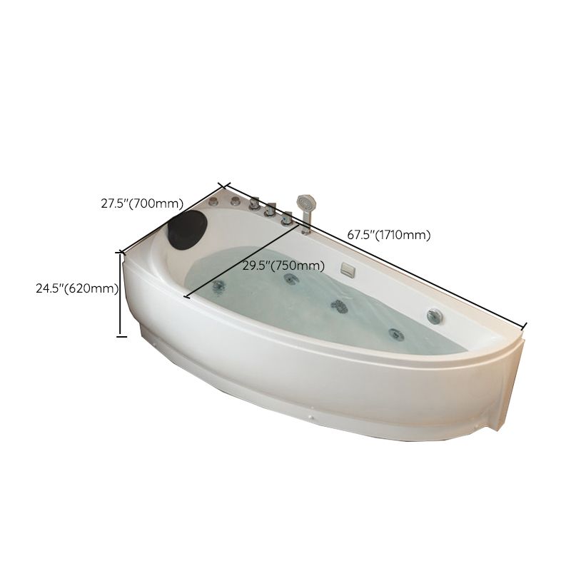 Modern Acrylic Corner Bathtub Soaking/Whirlpool Back to Wall Bathtub Clearhalo 'Bathroom Remodel & Bathroom Fixtures' 'Bathtubs' 'Home Improvement' 'home_improvement' 'home_improvement_bathtubs' 'Showers & Bathtubs' 1200x1200_c213888e-4f16-449c-a573-dbbbf47d3461