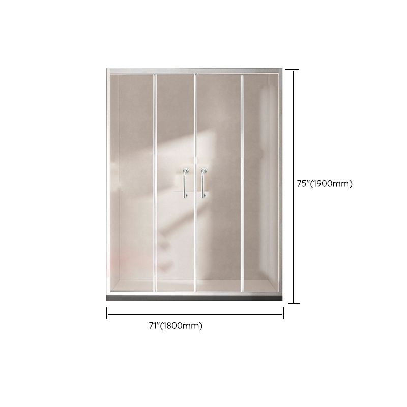 One-shaped Sliding Shower Doors Transparent Tempered Glass Shower Door Clearhalo 'Bathroom Remodel & Bathroom Fixtures' 'Home Improvement' 'home_improvement' 'home_improvement_shower_tub_doors' 'Shower and Tub Doors' 'shower_tub_doors' 'Showers & Bathtubs' 1200x1200_c24de507-9b49-4809-8831-382ba0ec856f