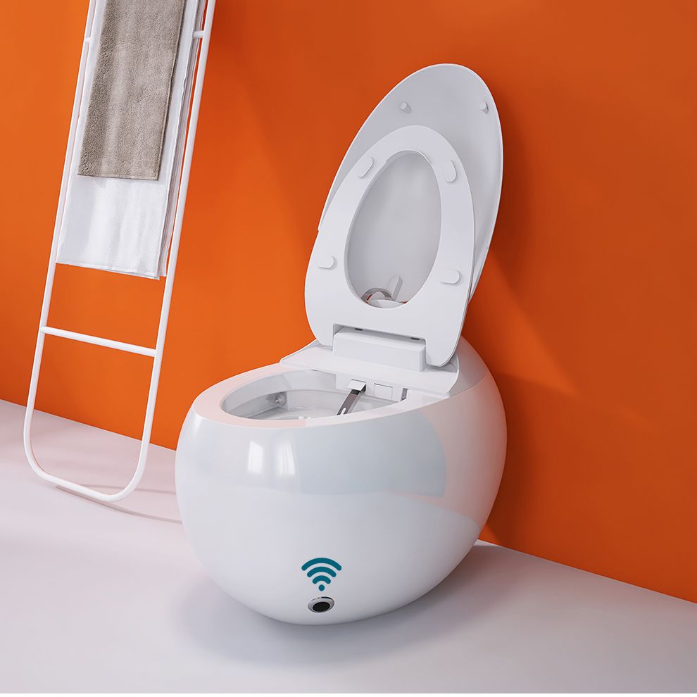 Round Floor Standing Bidet Contemporary White Ceramic Floor Mount Bidet Clearhalo 'Bathroom Remodel & Bathroom Fixtures' 'Bidets' 'Home Improvement' 'home_improvement' 'home_improvement_bidets' 'Toilets & Bidets' 1200x1200_c26209ad-3b38-4fe1-8457-ef17cdfbf287