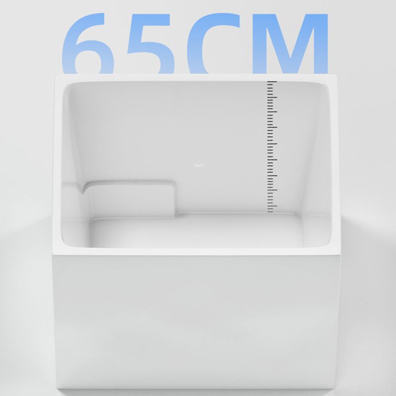 Modern White Rectangle Acrylic Bathtub Freestand Soaking Bathtub with Wood Bedplate Clearhalo 'Bathroom Remodel & Bathroom Fixtures' 'Bathtubs' 'Home Improvement' 'home_improvement' 'home_improvement_bathtubs' 'Showers & Bathtubs' 1200x1200_c277a3ef-068a-49dc-b8ab-8328a1ae25aa