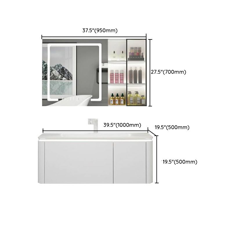 Modern Bathroom Vanity Ceramic Top Wall-Mounted Standalone Cabinet and Shelving Included Clearhalo 'Bathroom Remodel & Bathroom Fixtures' 'Bathroom Vanities' 'bathroom_vanities' 'Home Improvement' 'home_improvement' 'home_improvement_bathroom_vanities' 1200x1200_c2881073-ec6d-4871-9a54-ef3d2b9c648f