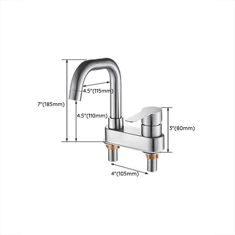 Bathroom Sink 304 Stainless Steel Center Faucet, Single Handle Bathroom Vanity Faucet Clearhalo 'bathroom_sink_faucets' 'Conjunta de Baño y Conjunta de Grifo' 'Coronamiento de Baño y Dispositivo de Baño' 'Grifo del lavabo del baño' 'Hogar' 'home_improvement' 'home_improvement_bathroom_sink_faucets' 'Mejoras para el hogar' 1200x1200_c2ae38b9-56a9-4743-873d-bcfd2ebb4800