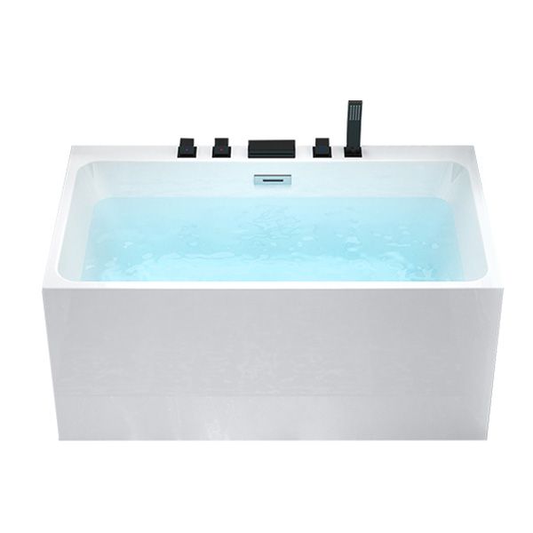 Back to Wall Soaking Bathtub Modern Rectangular Antique Finish Bathtub Clearhalo 'Bathroom Remodel & Bathroom Fixtures' 'Bathtubs' 'Home Improvement' 'home_improvement' 'home_improvement_bathtubs' 'Showers & Bathtubs' 1200x1200_c2d32798-4b21-4efa-9fa9-ff8648c28bbc