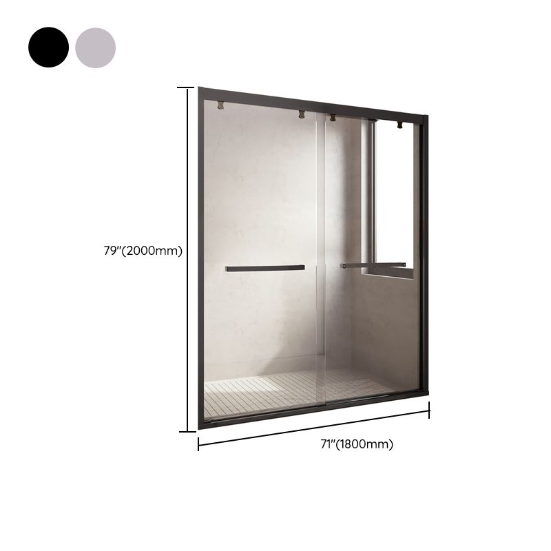 Inline Double Sliding Semi Frameless Tempered Glass Shower Door Clearhalo 'Bathroom Remodel & Bathroom Fixtures' 'Home Improvement' 'home_improvement' 'home_improvement_shower_tub_doors' 'Shower and Tub Doors' 'shower_tub_doors' 'Showers & Bathtubs' 1200x1200_c2f1ae07-209f-47f2-944c-c4d8317d4de6