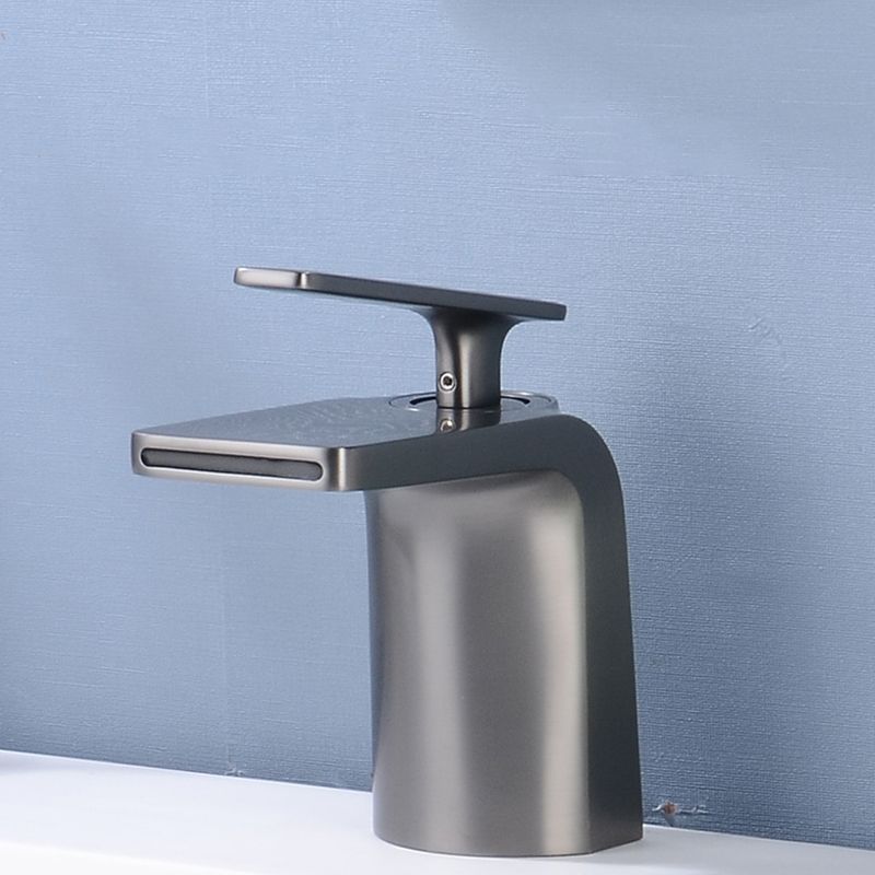 Industrial Vessel Sink Faucet Grass Lever Waterfall Spout with Drain Bathroom Faucet Clearhalo 'Bathroom Remodel & Bathroom Fixtures' 'Bathroom Sink Faucets' 'Bathroom Sinks & Faucet Components' 'bathroom_sink_faucets' 'Home Improvement' 'home_improvement' 'home_improvement_bathroom_sink_faucets' 1200x1200_c3022353-cd61-4a92-a687-5881c47ebf86