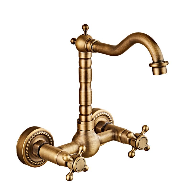 Industrial Wall Mounted Bathroom Faucet Cross Handles Lavatory Faucet Clearhalo 'bathroom_sink_faucets' 'Conjuntos de Torneiras de Lavatório e Banheiro' 'home_improvement' 'home_improvement_bathroom_sink_faucets' 'Mobiliário Doméstico' 'Página inicial' 'Renovação e equipamento de casa de banho' 'Torneira para lavatório de banheiro' 1200x1200_c3087019-bab2-4aa7-a481-b78017a0cee3