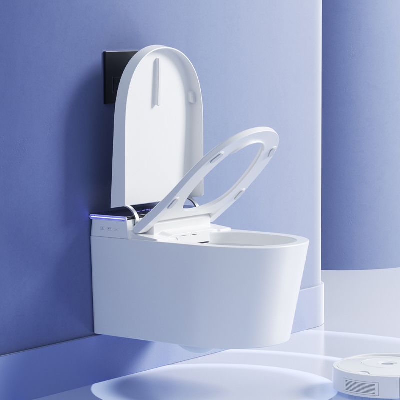Contemporary Wall Mounted Bidet Elongated White Heated Seat Ceramic Dryer Clearhalo 'Bathroom Remodel & Bathroom Fixtures' 'Bidets' 'Home Improvement' 'home_improvement' 'home_improvement_bidets' 'Toilets & Bidets' 1200x1200_c316633b-5250-4f35-9371-02e15a026c69