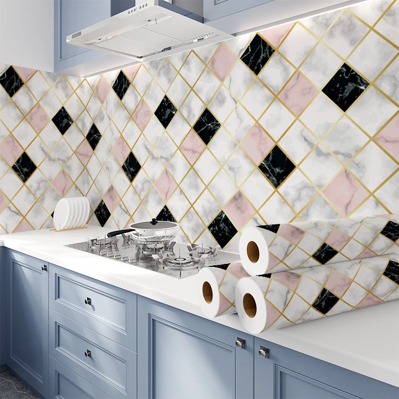 Modern Peel & Stick Mosaic Tile Plastic Grid Peel and Stick Backsplash for  Kitchen - Clearhalo