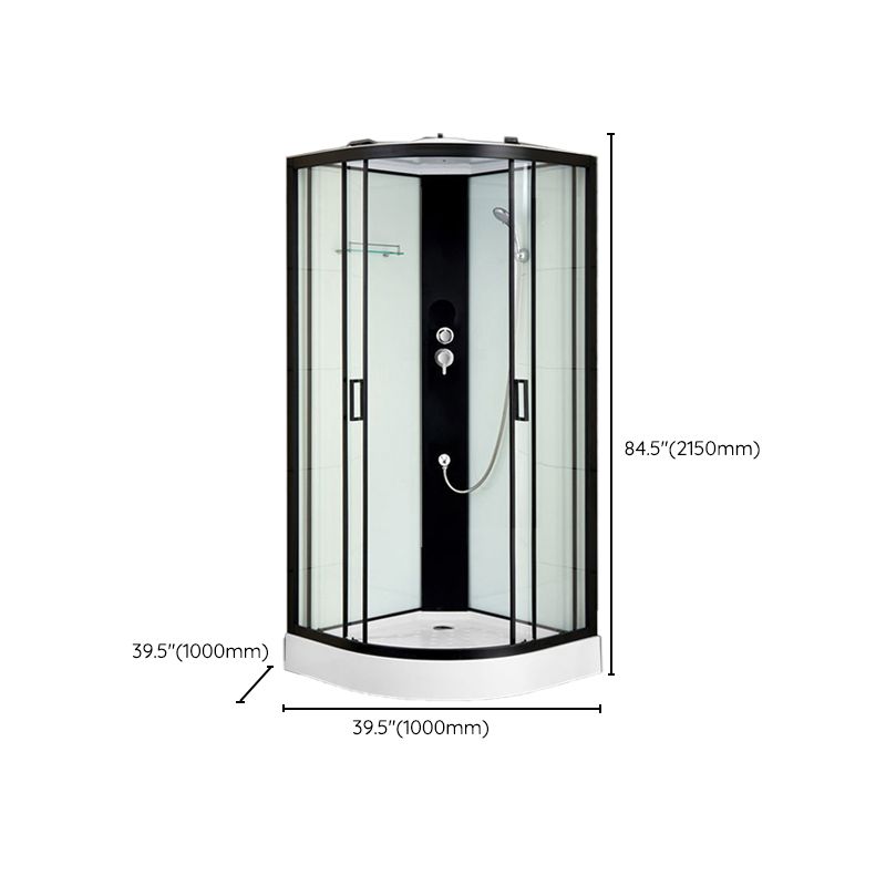 Black Framed Shower Enclosure Double Sliding Round Shower Stall Clearhalo 'Bathroom Remodel & Bathroom Fixtures' 'Home Improvement' 'home_improvement' 'home_improvement_shower_stalls_enclosures' 'Shower Stalls & Enclosures' 'shower_stalls_enclosures' 'Showers & Bathtubs' 1200x1200_c3e00d99-d4cd-461b-ac65-8482524f5b69