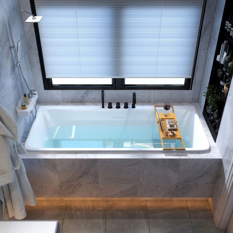 Modern Rectangular Drop-in Bathtub Acrylic White Bath Tub for Home Clearhalo 'Bathroom Remodel & Bathroom Fixtures' 'Bathtubs' 'Home Improvement' 'home_improvement' 'home_improvement_bathtubs' 'Showers & Bathtubs' 1200x1200_c3e4516f-67e8-4cff-854e-832df9b380c0