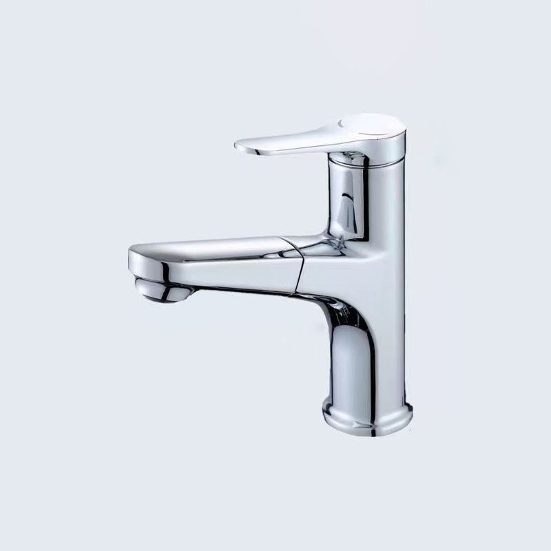 Modern Style Vessel Sink Faucet Single-handle Low Arc Retractable Copper Vessel Faucet Clearhalo 'Bathroom Remodel & Bathroom Fixtures' 'Bathroom Sink Faucets' 'Bathroom Sinks & Faucet Components' 'bathroom_sink_faucets' 'Home Improvement' 'home_improvement' 'home_improvement_bathroom_sink_faucets' 1200x1200_c40c61c7-e5a7-4c8c-968c-b33f9863287f